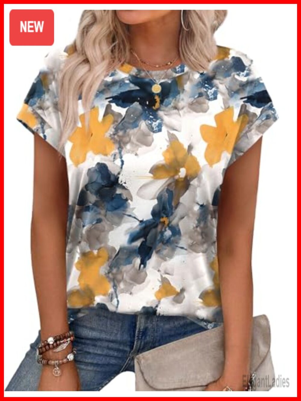 Womens Summer T-Shirt Short Sleeve Crew Neck Tunic Blouse Soft Stretch Casual